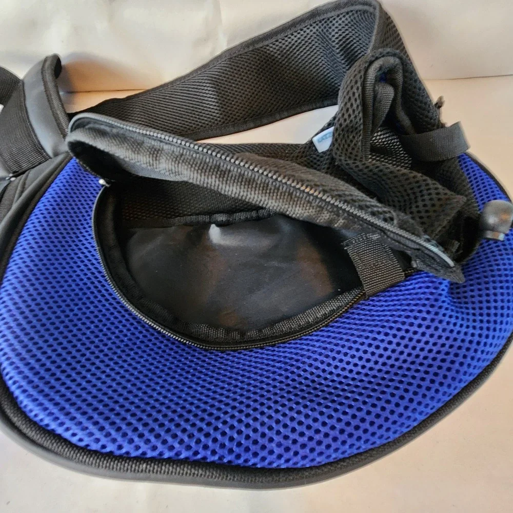 NWOT Katziela Hands-Free Pet Carrier Sling Bag Breathable Blue Mesh Travel Tote